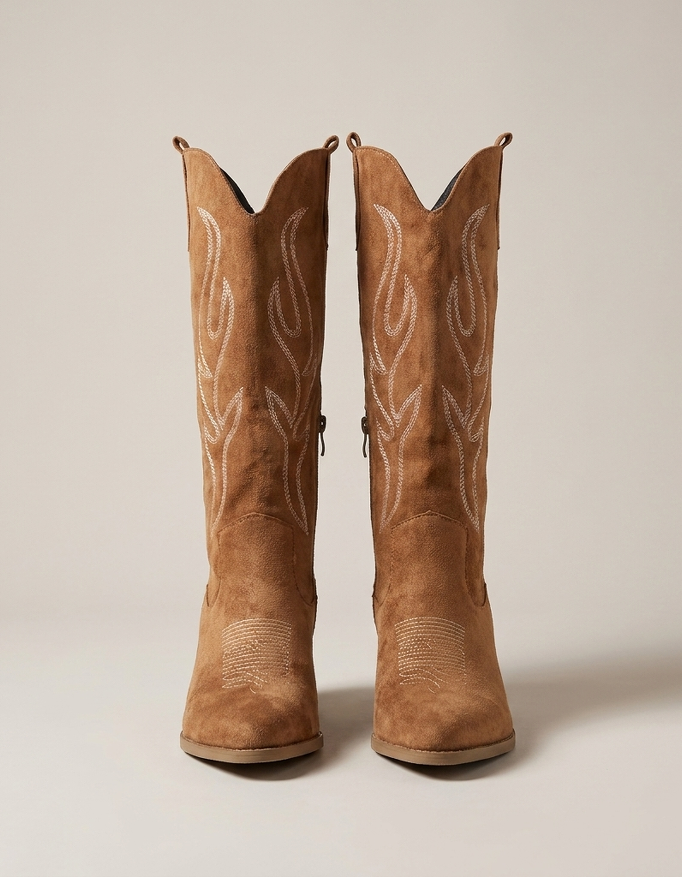 PLUXSTYLE::numise::poppy-heeled-knee-high-cowboy-boots::pack-chocolate-brown