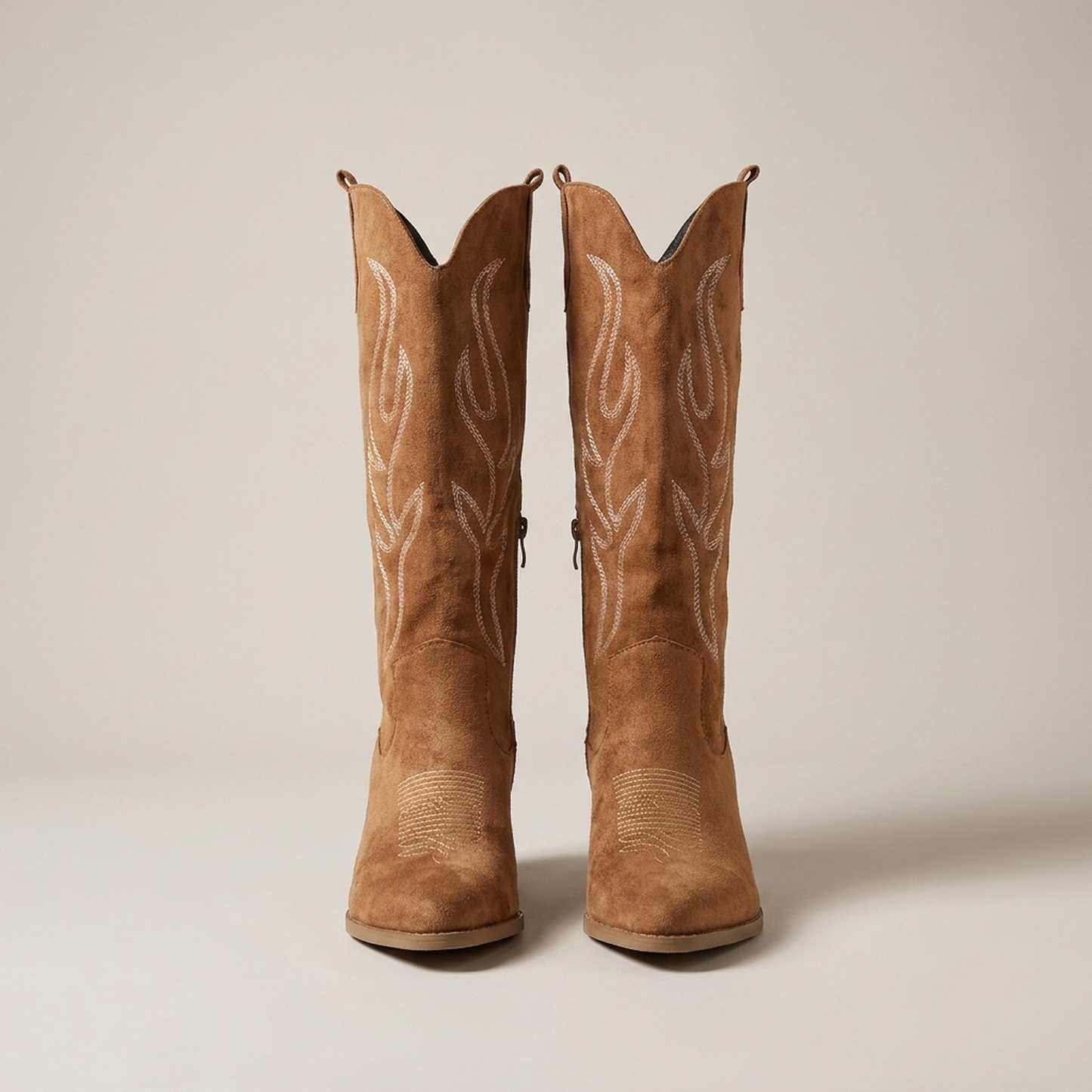 PLUXSTYLE::numise::poppy-heeled-knee-high-cowboy-boots::pack-chocolate-brown