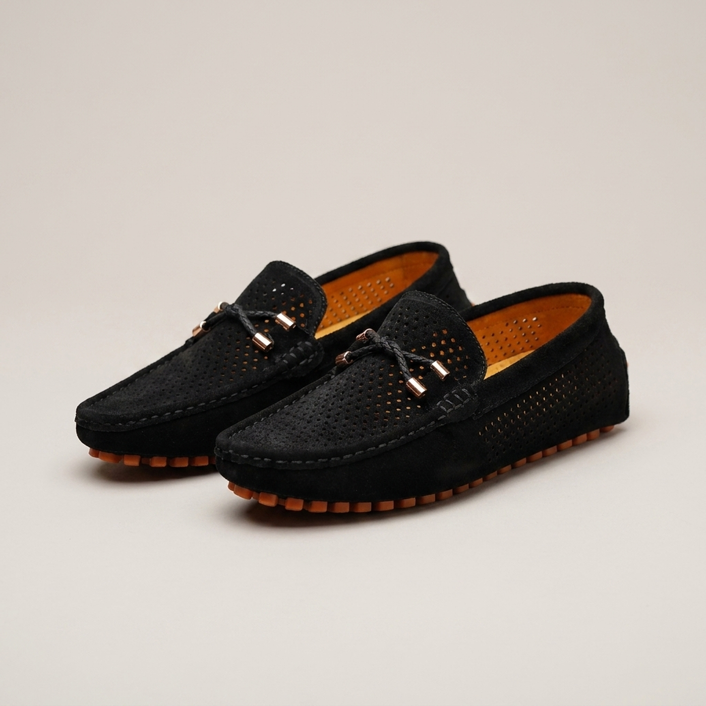 PLUXSTYLE::numise::mens-perforated-everyday-loafers::pack-black