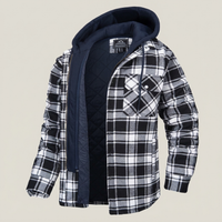 PLUXSTYLE::numise::mens-plaid-winter-parka::pack-navy-blue