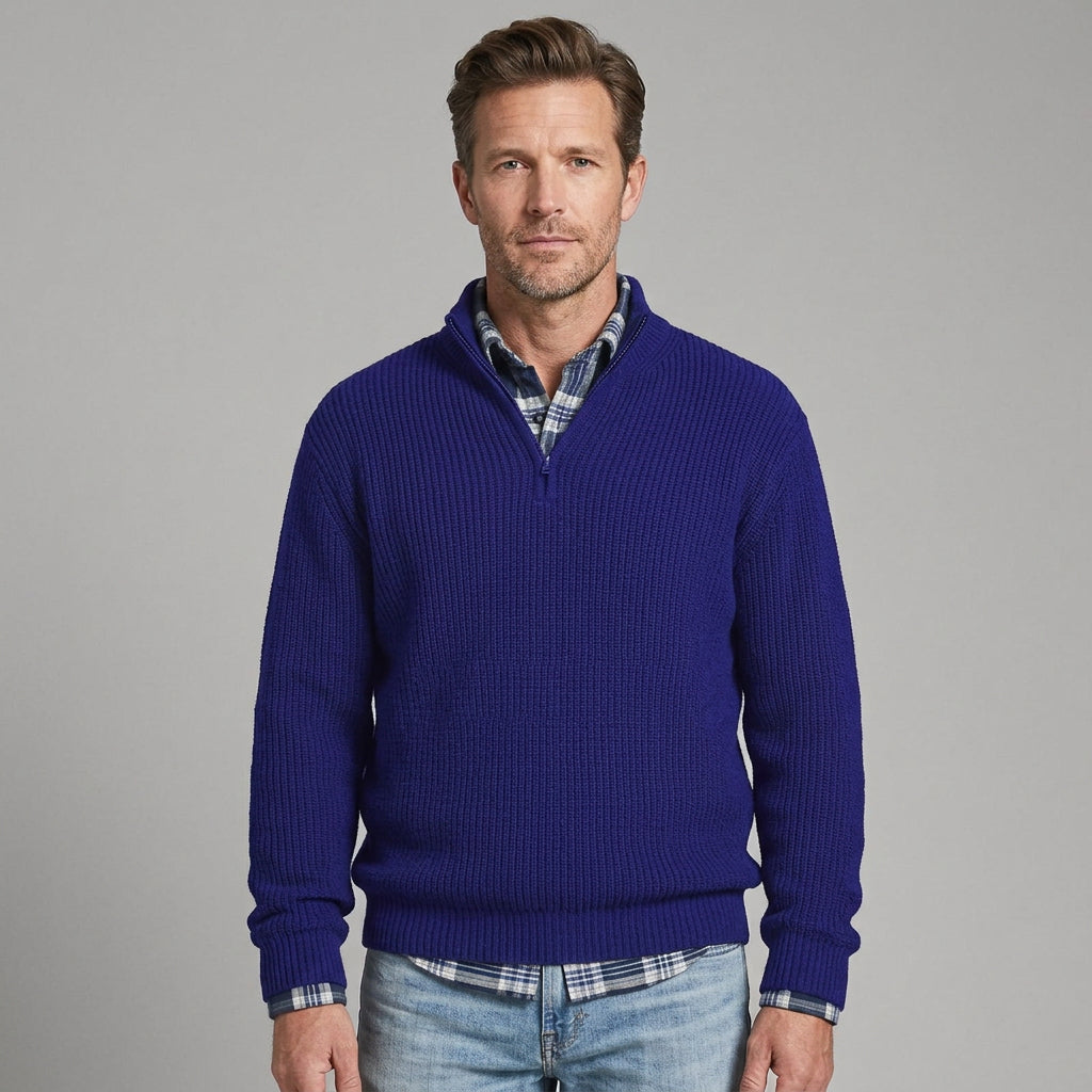 Refined Half-Zip Collar Sweater