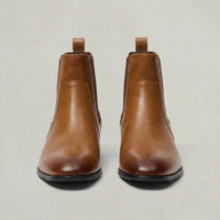 PLUXSTYLE::numise::mens-sleek-slip-on-chelsea-boots::pack-brown