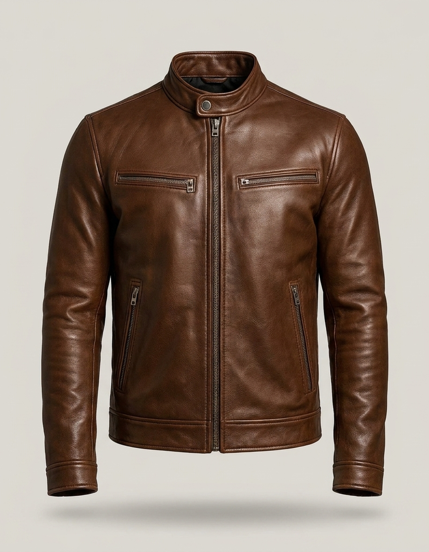 PLUXSTYLE::numise::mens-stand-collar-parka::pack-brown