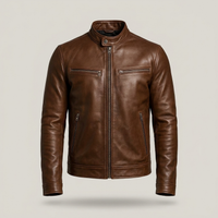 PLUXSTYLE::numise::mens-stand-collar-parka::pack-brown
