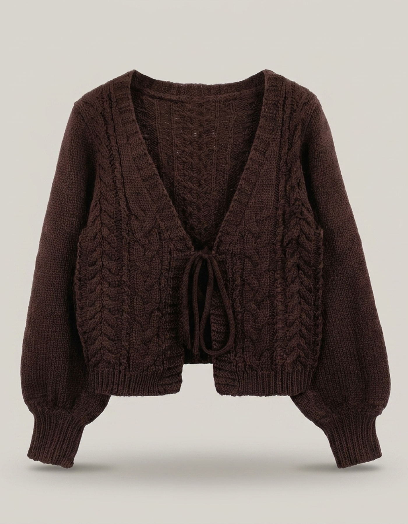 PLUXSTYLE::numise::drop-shoulder-cardigan::pack-dark-brown