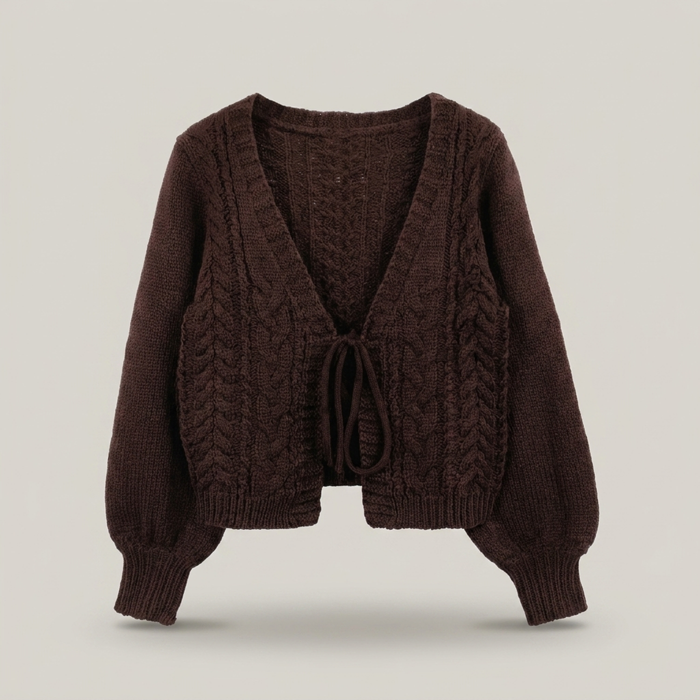 PLUXSTYLE::numise::drop-shoulder-cardigan::pack-dark-brown