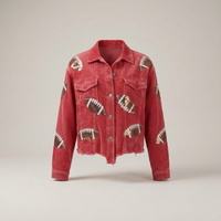 PLUXSTYLE::numise::game-day-sequin-parka::pack-red