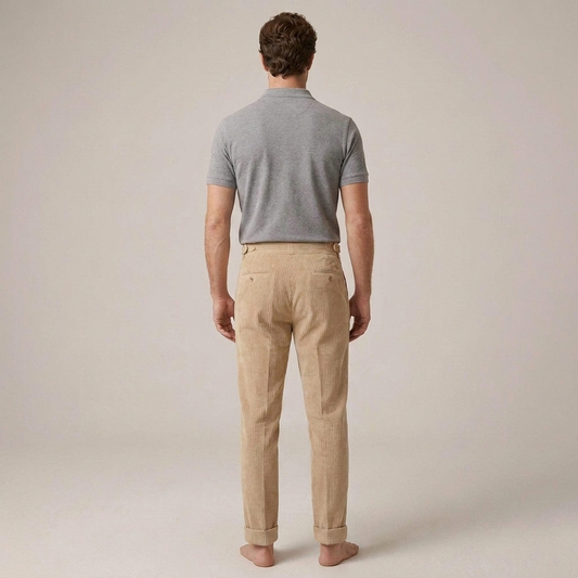 PLUXSTYLE::numise::mens-tailored-double-pleat-trousers::back