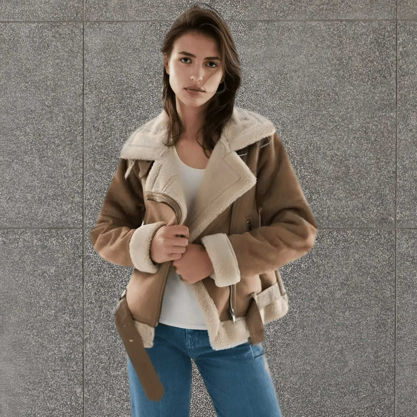 PLUXSTYLE::numise::belted-aviator-parka::lifestyle-keep-1