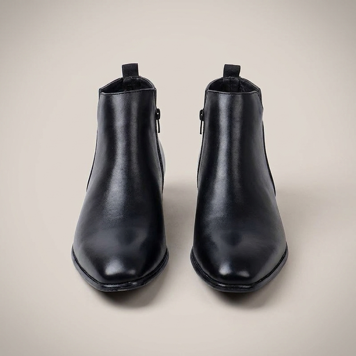 PLUXSTYLE::numise::mens-pointed-toe-chelsea-boots::pack-black