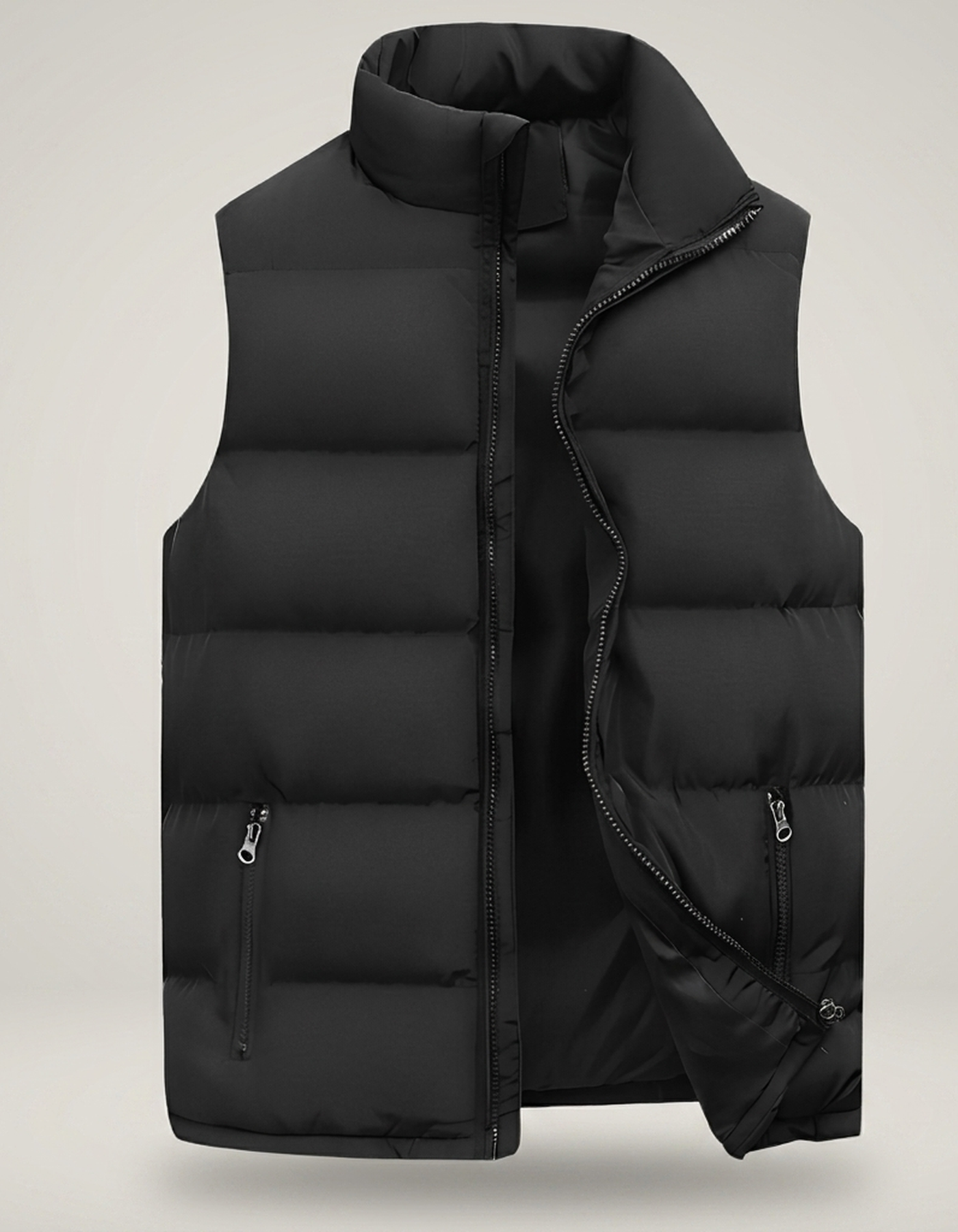 PLUXSTYLE::numise::mens-quilted-bodywarmer::pack-black