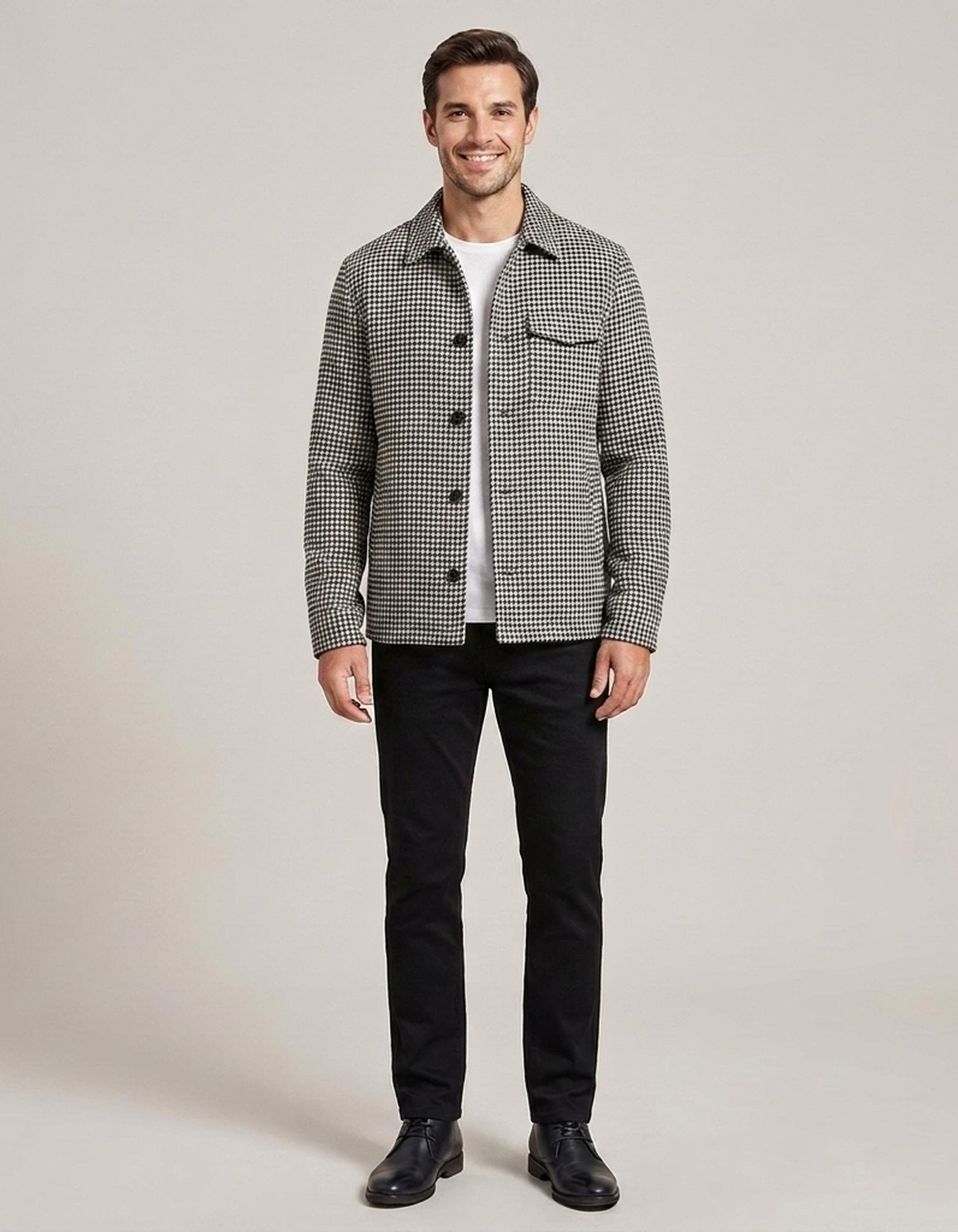 PLUXSTYLE::numise::mens-houndstooth-parka::front