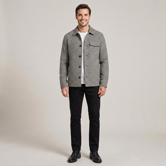 PLUXSTYLE::numise::mens-houndstooth-parka::front