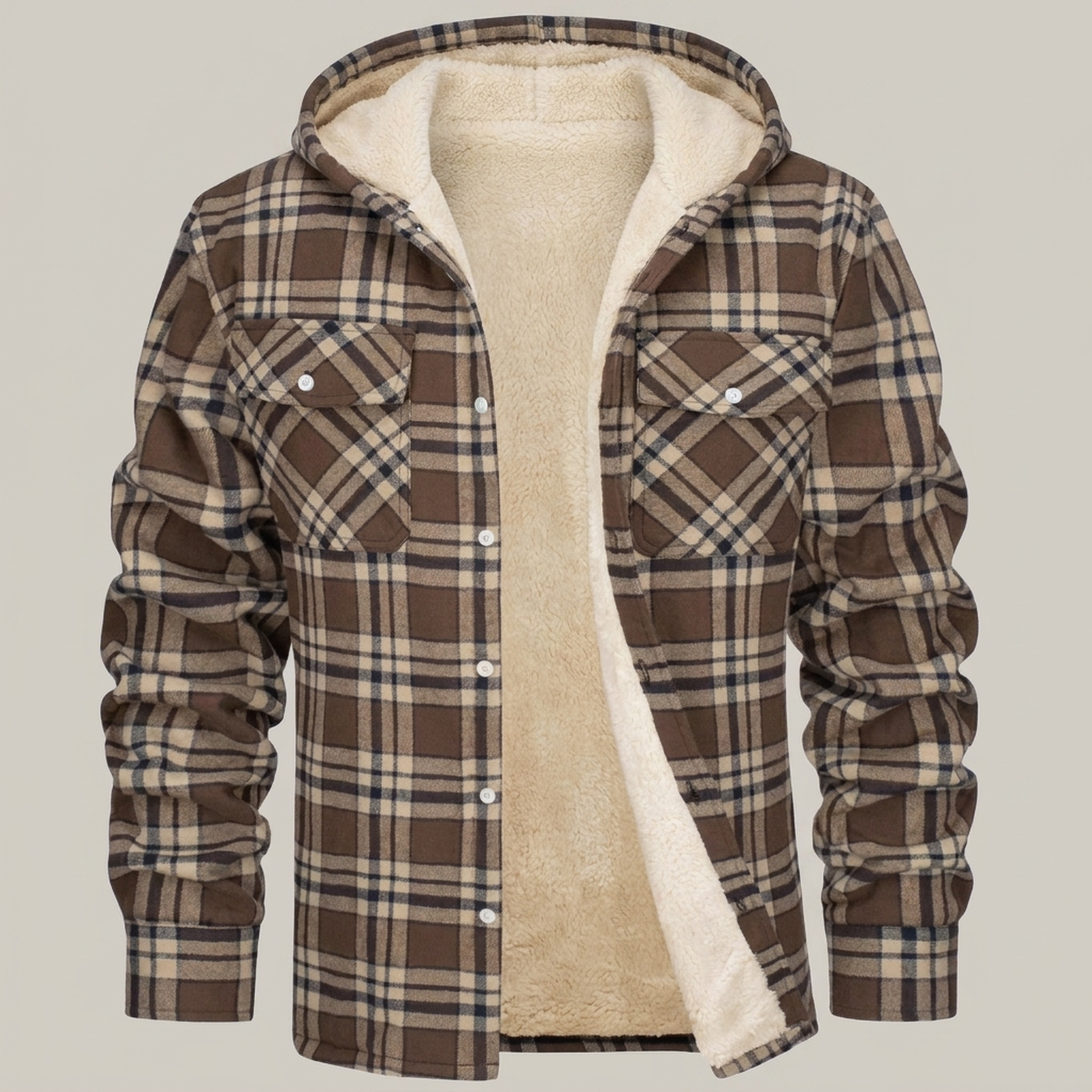 PLUXSTYLE::numise::everyday-plaid-parka::pack-khaki