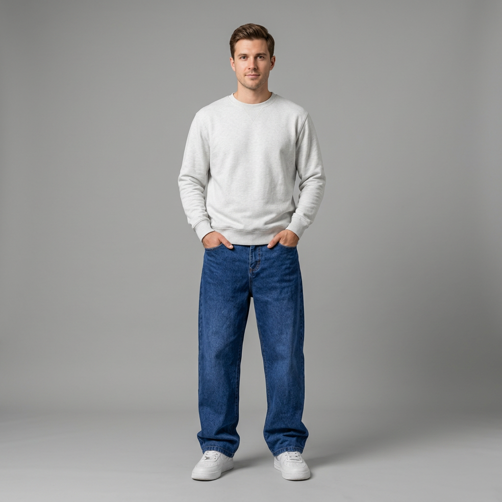 Wide-Leg Baggy Jeans