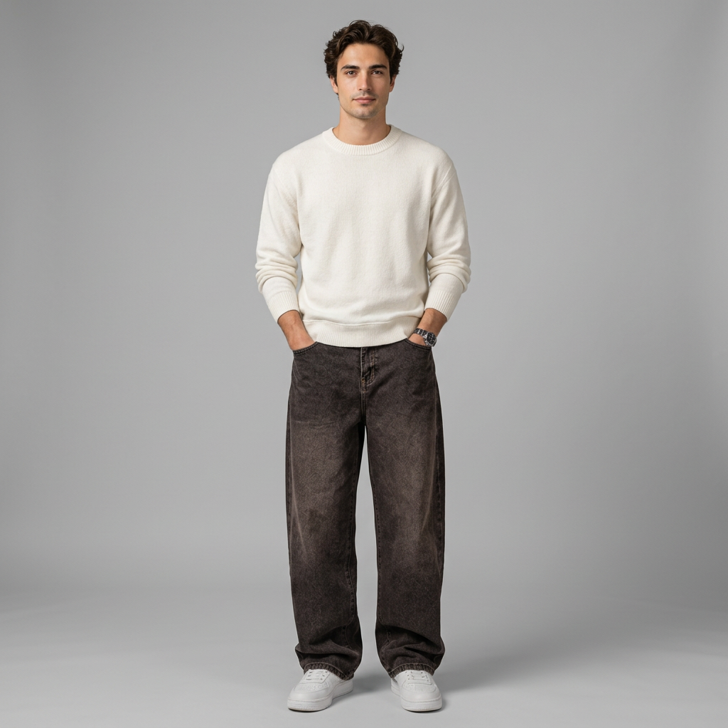Wide-Leg Baggy Jeans