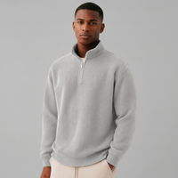 Caleb | Men's Waffle Knit Quarter-Zip Sweater