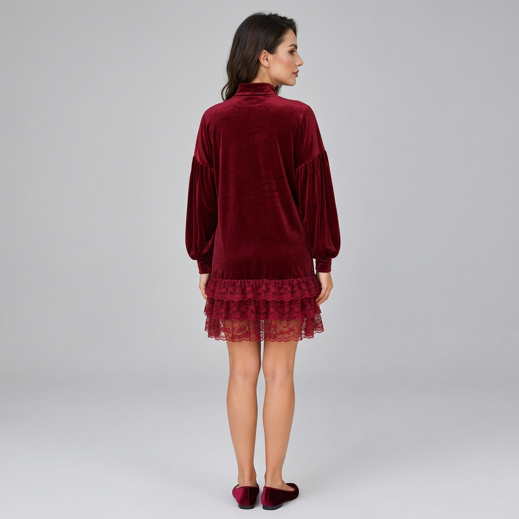 Lainey | Women's Winter High Neck Mini Dress