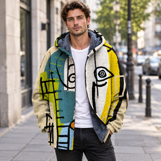 Cardigan con motivo ispirato all'arte