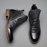 Colton | Men's Leather Zip Boots for Casual Wear