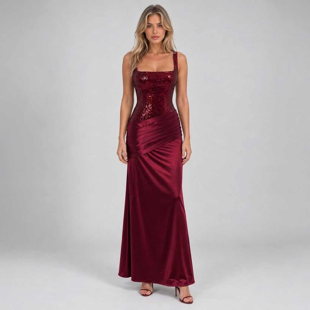 Shelby | Women's Embellished Corset Maxi Dress