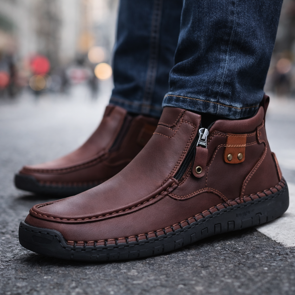 PLUXSTYLE::numise::mens-contrast-stitch-ankle-boots::lifestyle-keep-2