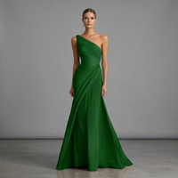 Madison | Women's Pleated One-Shoulder Maxi Evening Dress
