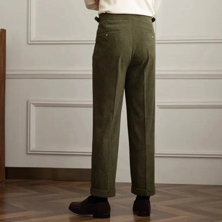 Everett | Men's High-Waisted Corduroy Pleated Pants