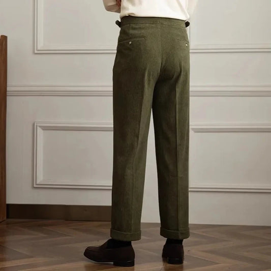 Everett | Men's High-Waisted Corduroy Pleated Pants