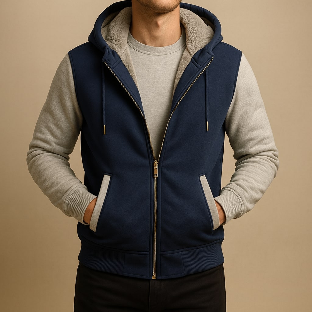 Herren-Kapuzenjacke mit Kontrast