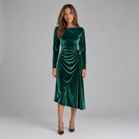 Aubrey | Women's Winter Velvet Wrap Midi Dress