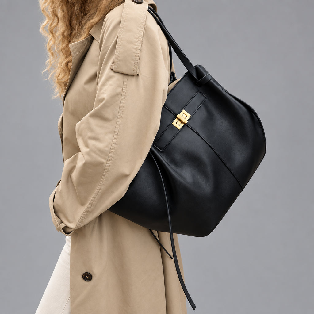 Tote Bag With Front Closure