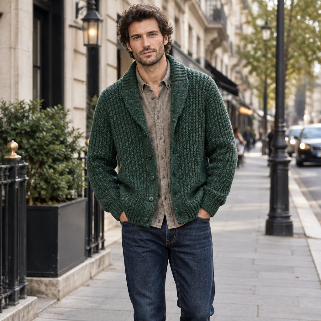 Cardigan classique en maille pour homme