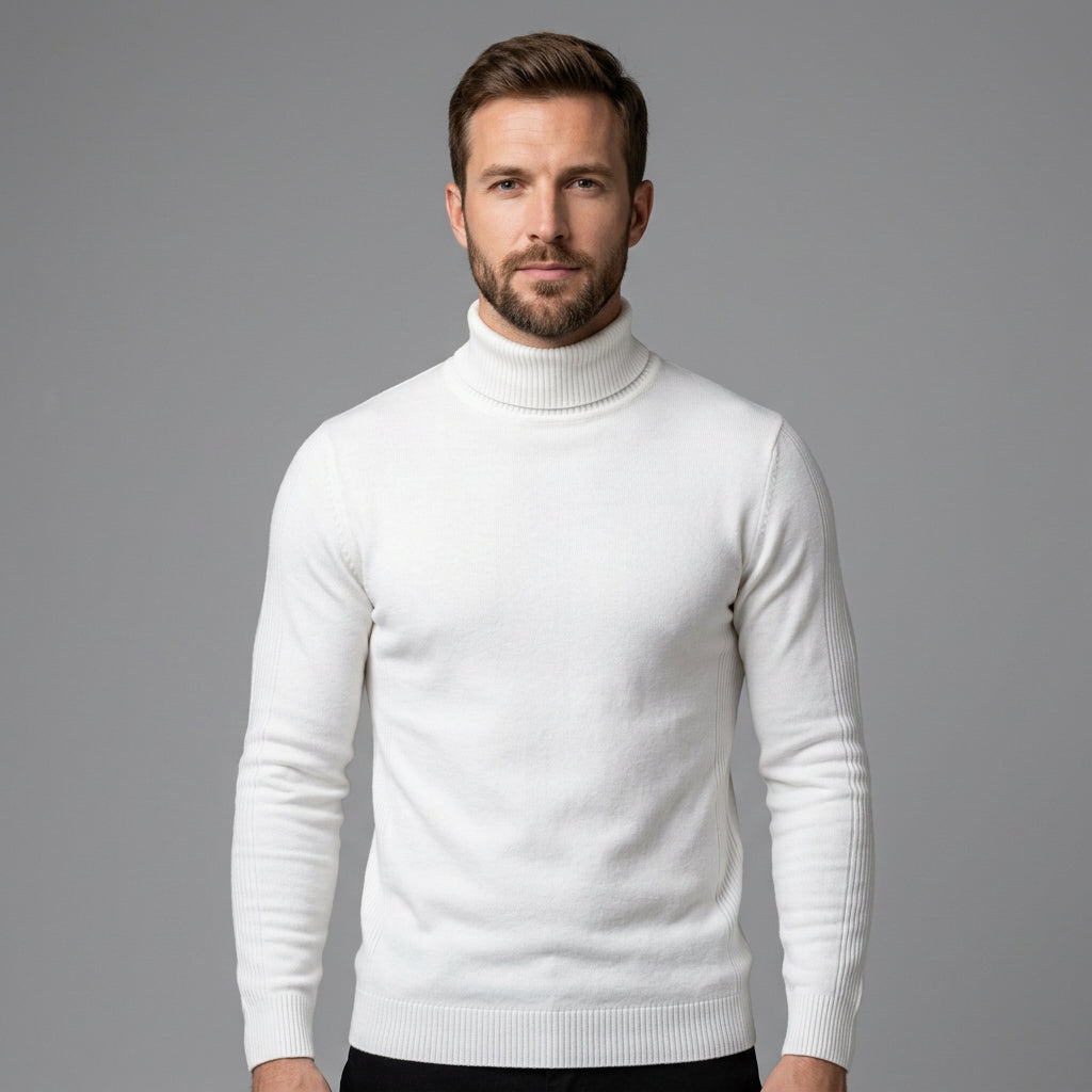 Schmal geschnittener Pullover mit Stehkragen für Herren