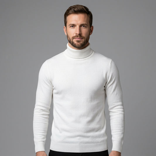 Men's Slim Fit Mock Neck Pullover