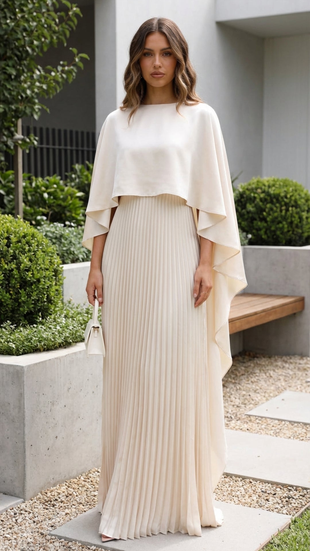 PLUXSTYLE::numise::aniya-cape-sleeve-maxi-dress::lifestyle-keep-1