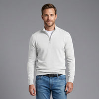 Quarter-Zip Ribbed Knit Pullover