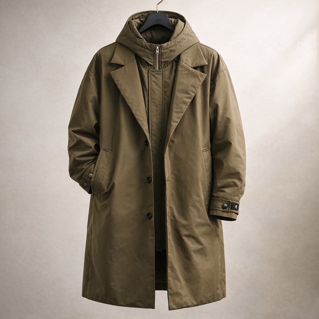 Men’s Layered Hooded Coat