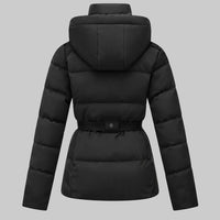 Women's Belted Hooded Puffer Jacket