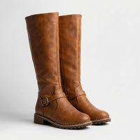 Vivian | Women's Knee-High Riding Boots with Buckle Strap