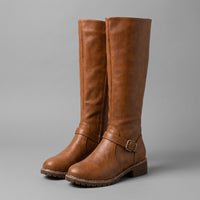 Vivian | Women's Knee-High Riding Boots with Buckle Strap