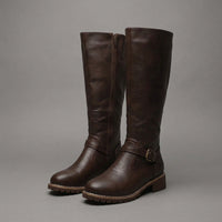 Vivian | Women's Knee-High Riding Boots with Buckle Strap