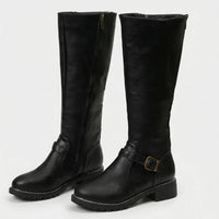 Vivian | Women's Knee-High Riding Boots with Buckle Strap
