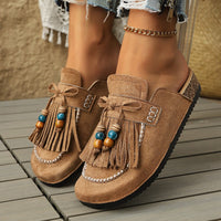 Joan Open-Back Taupe Mules