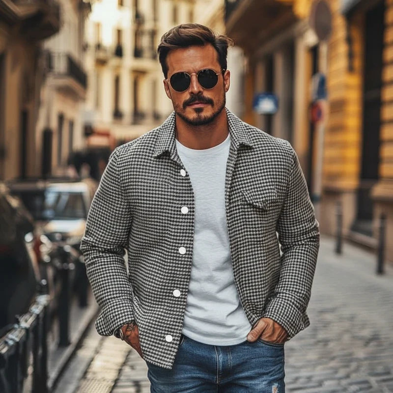 PLUXSTYLE::numise::mens-houndstooth-parka::lifestyle-keep-1