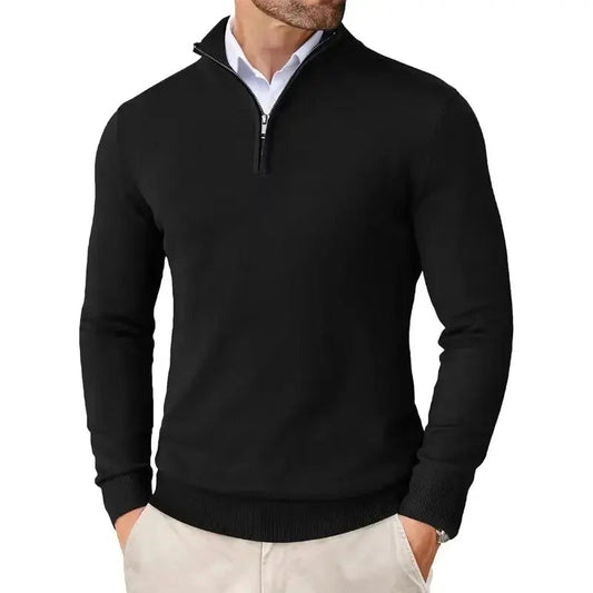 Maglione classico da uomo con mezza zip