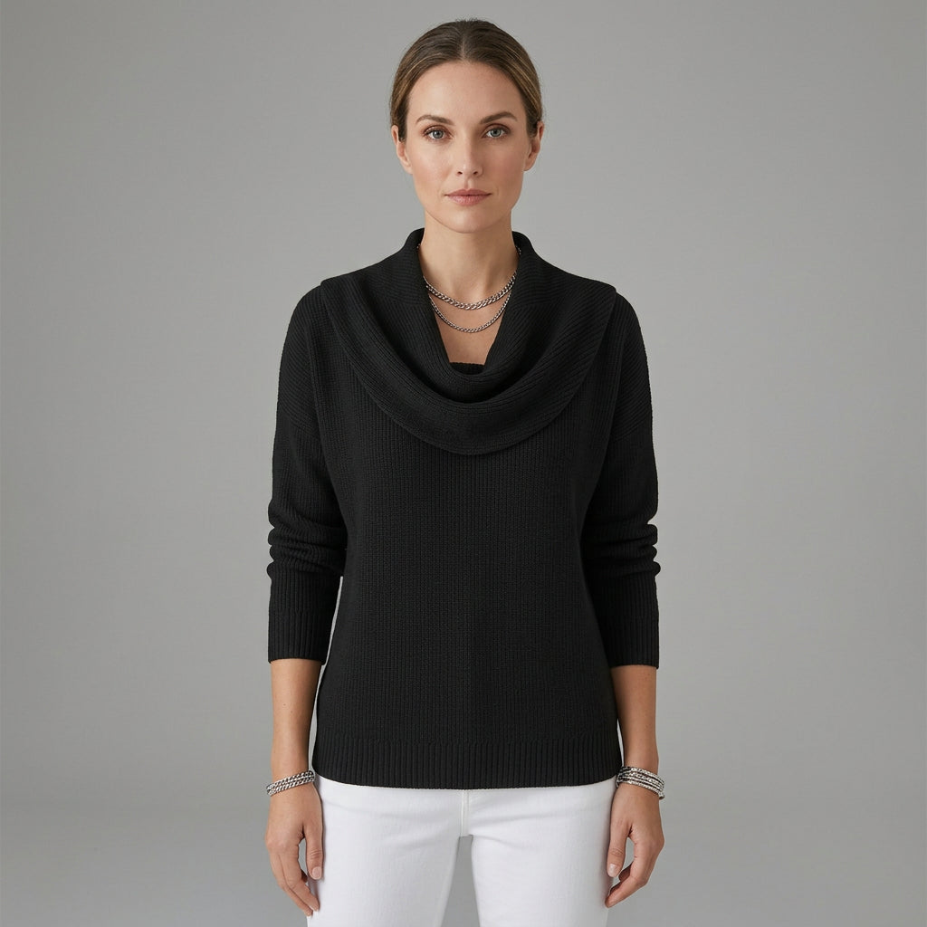 Relaxed Fit Cowl Neck Sweater