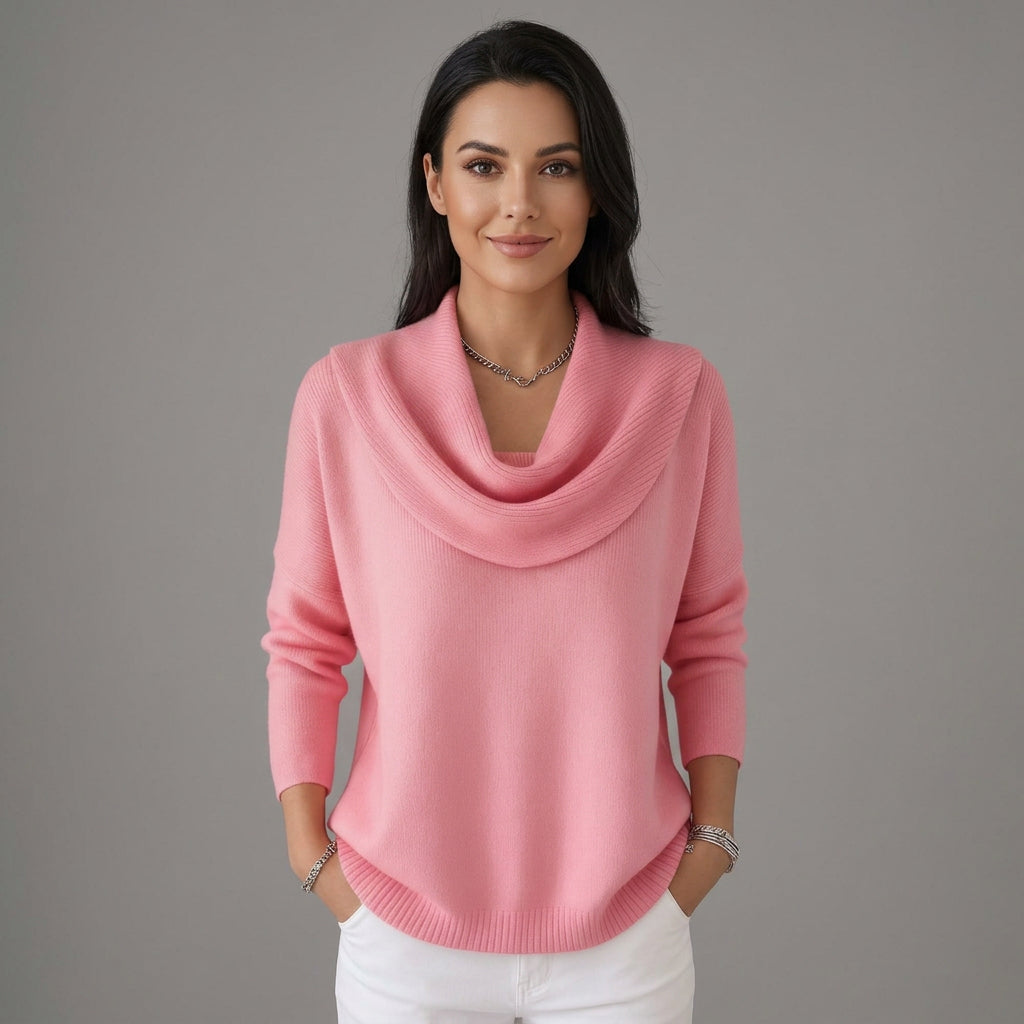 Relaxed Fit Cowl Neck Sweater
