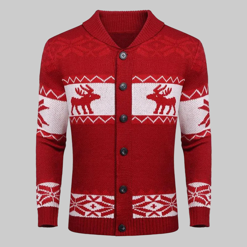 Grayson | Men's Winter Reindeer Knit Cardigan