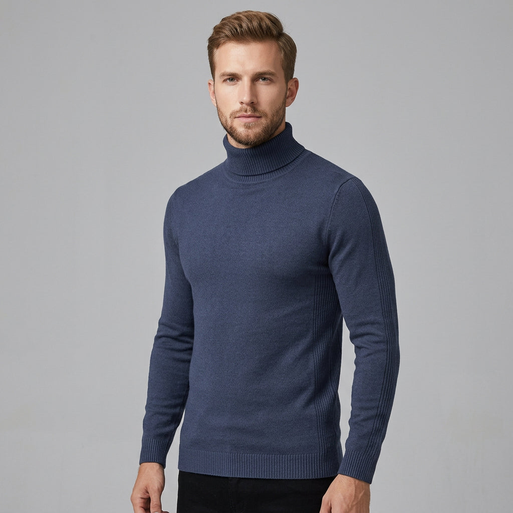 Schmal geschnittener Pullover mit Stehkragen für Herren